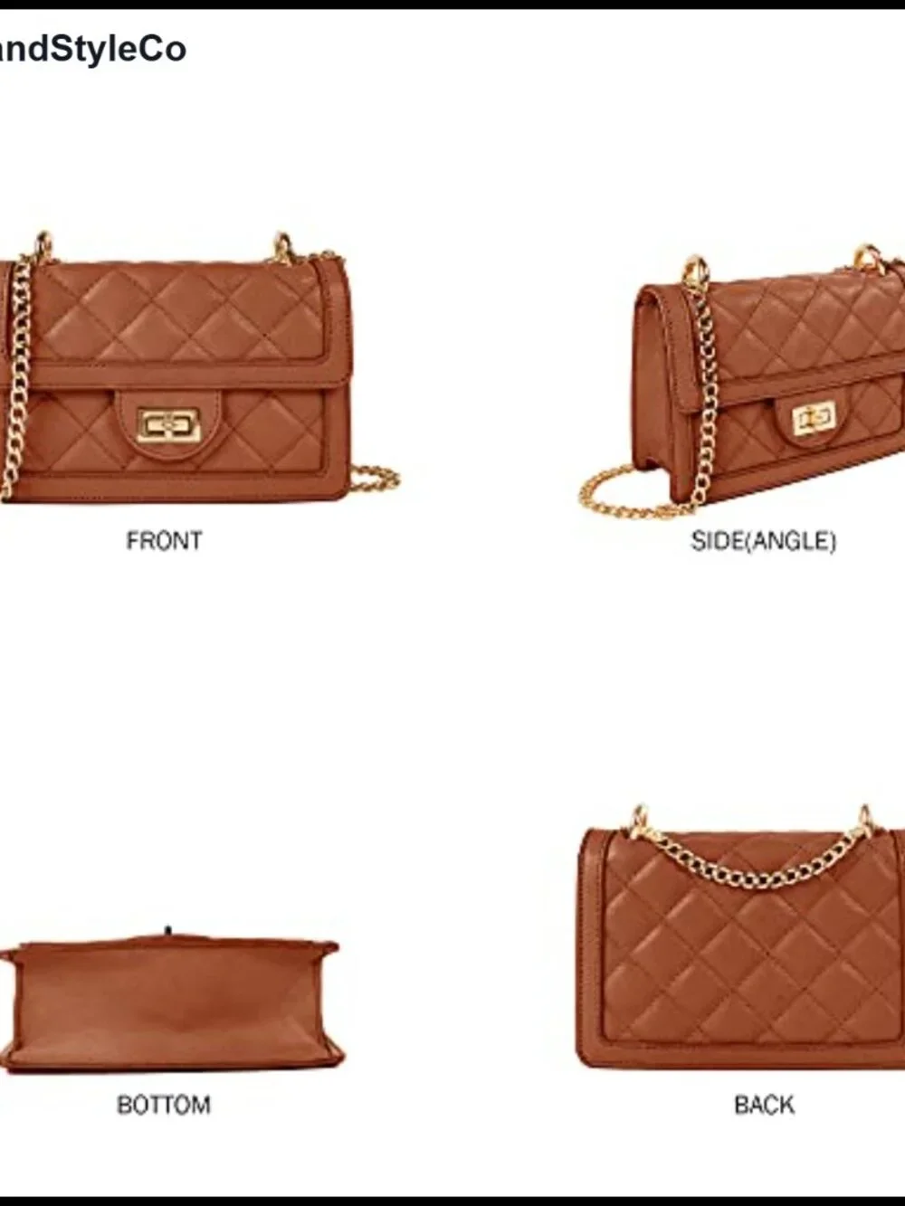 Quilted Small Crossbody Bag with Gold-Tone Hardware Vegan Leather